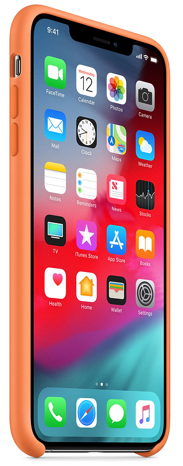 Чехол Silicone Case качество Lux для iPhone X/Xs папайя